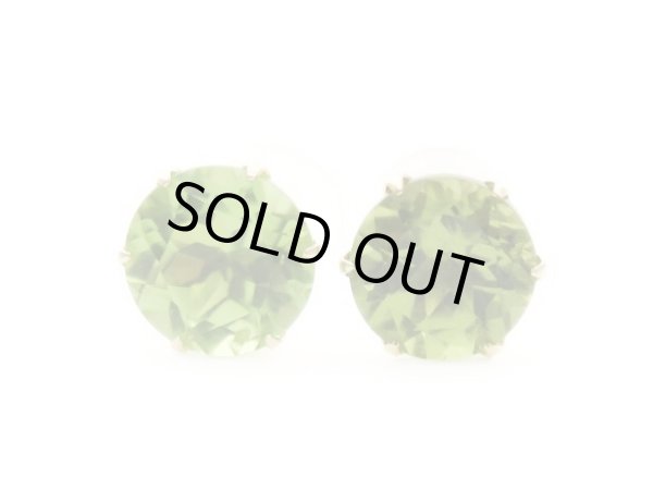 画像1: K18YG ペリドット 計2.0ct スタッドピアス 一粒ピアス 大粒 PERIDOT 18金  (1)