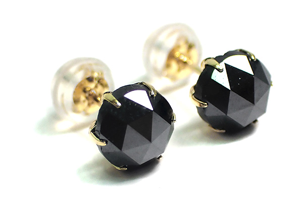 K18YGブラックダイヤピアス計1.00ct♡ブラックダイヤモンド特Aランク