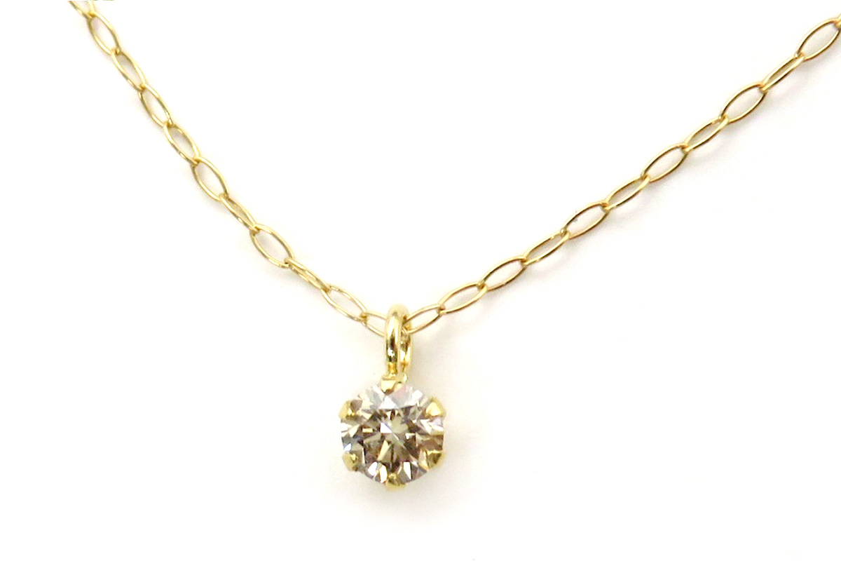 ダイヤモンドネックレス K18YG 0.1ct