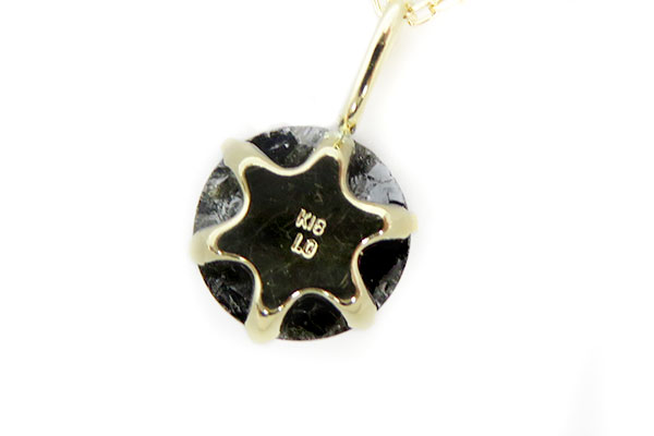 K18YG(18金イエローゴールド)ブラックダイヤモンド1.00ctネックレス ローズカットブラックダイヤネックレス